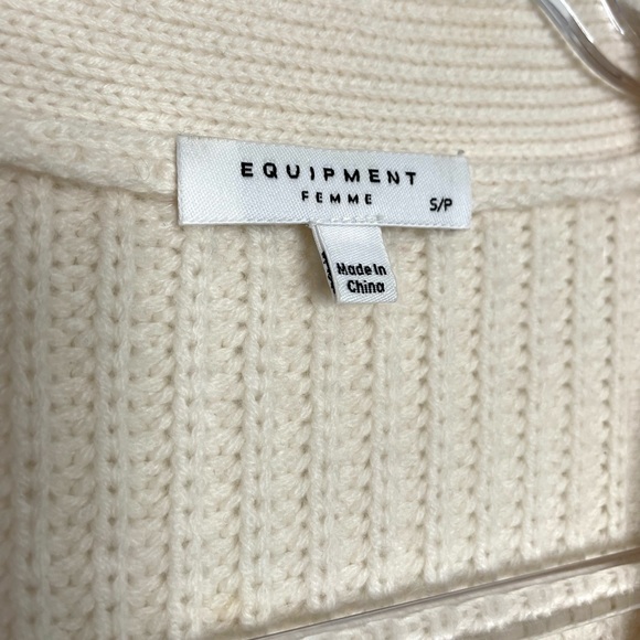 Equipment | Nigel Ivory Button Sweater Wool Cashmere Small - Picture 2 of 7